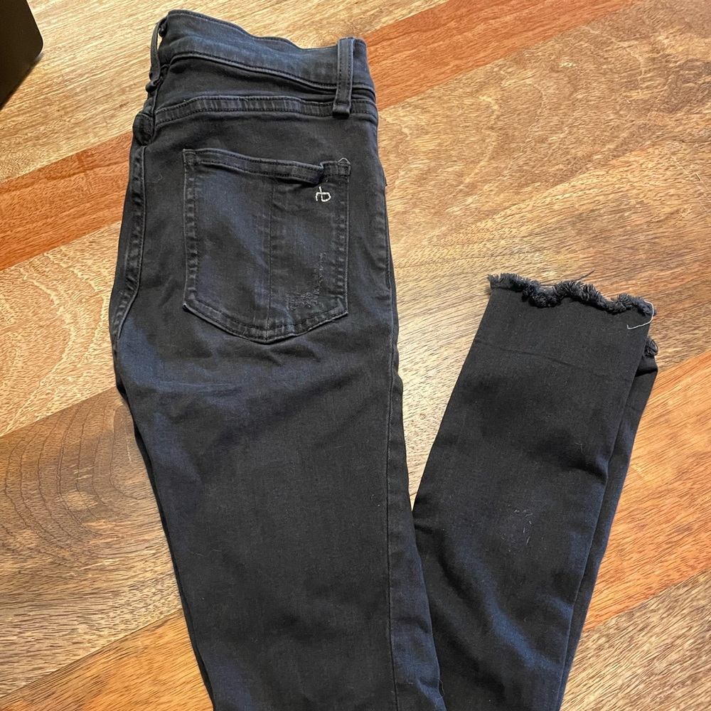 Rag & Bone Distressed Grey High Rise Skinny Jeans size 25